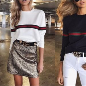 green red stripe sweater top